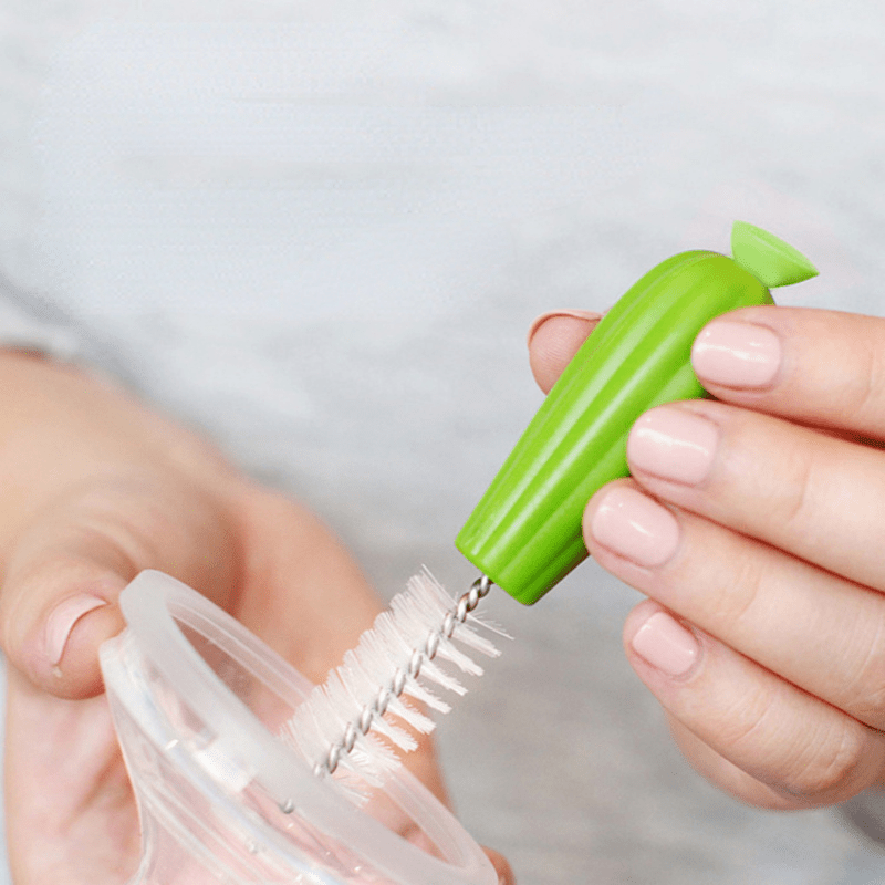 Creative Cactus Cleaning Brush Set Cup Straw Baby Pacifier Bottle Brush