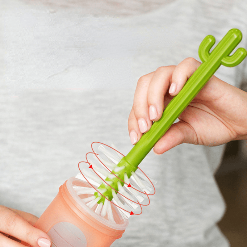 Creative Cactus Cleaning Brush Set Cup Straw Baby Pacifier Bottle Brush