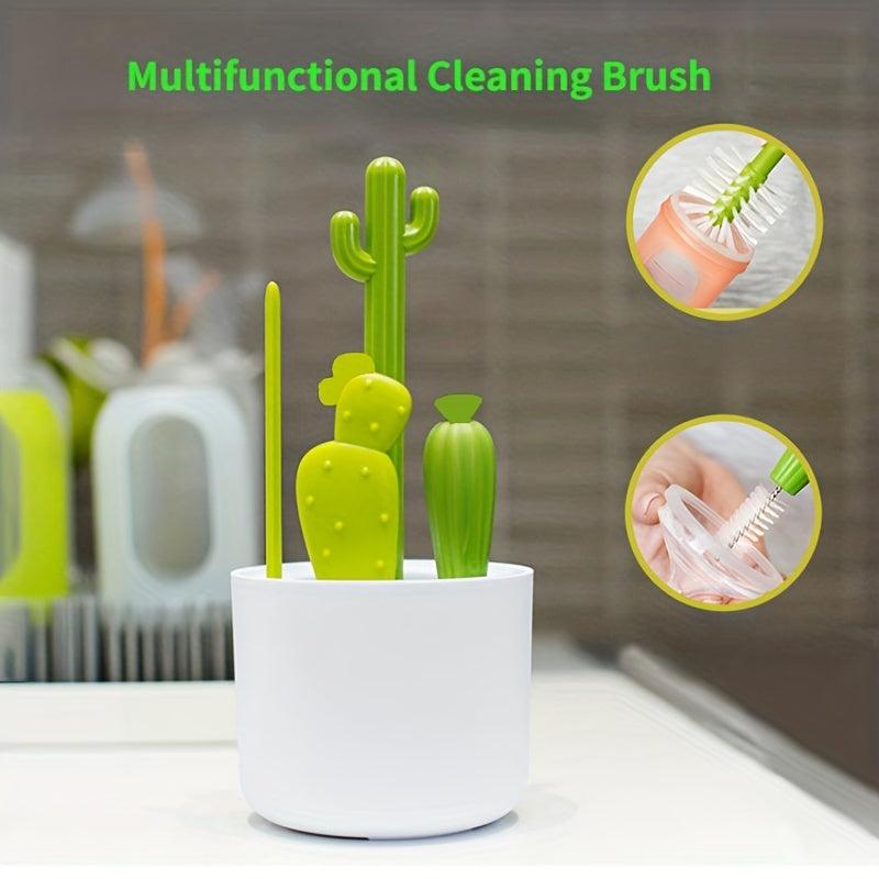 Creative Cactus Cleaning Brush Set Cup Straw Baby Pacifier Bottle Brush
