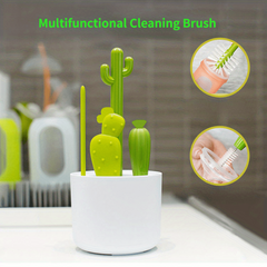Creative Cactus Cleaning Brush Set Cup Straw Baby Pacifier Bottle Brush