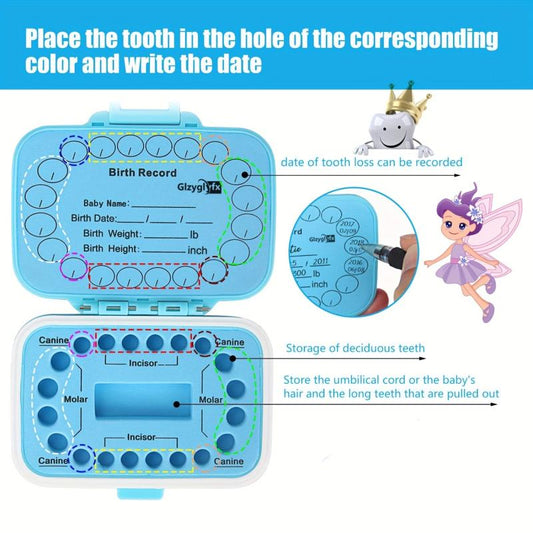 Baby Teeth Keepsake Box - Deciduous Teeth Collection Organizer
