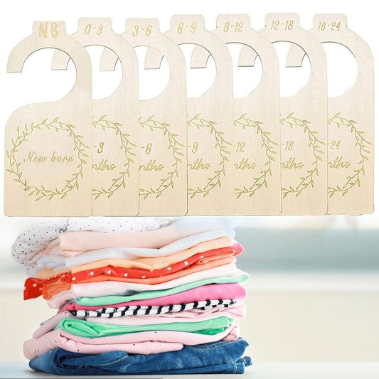 Wooden Baby Closet Size Dividers, 7 Pcs