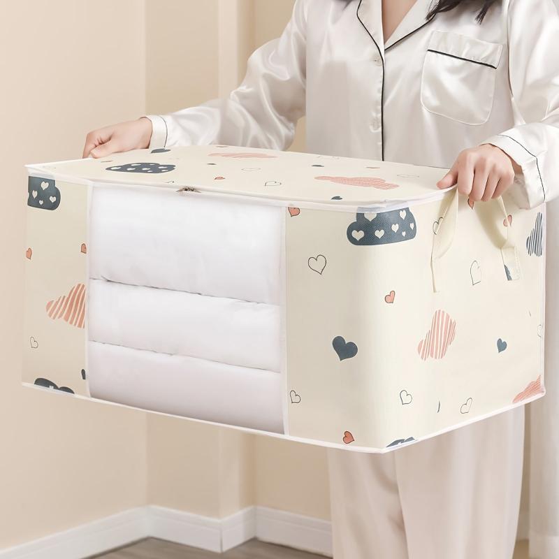 Large Capacity Clothes Storage Bag with Reinforced Handle and Sturdy Zipper