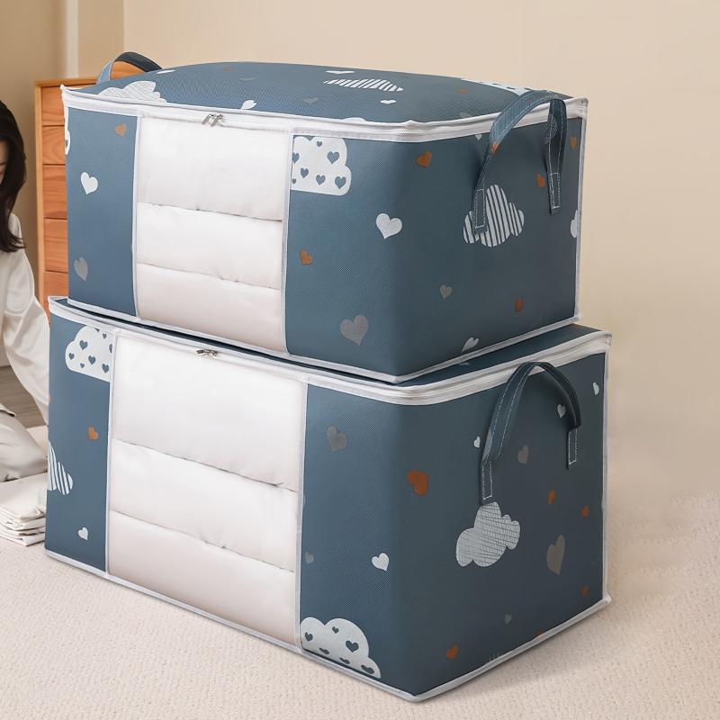 Large Capacity Clothes Storage Bag with Reinforced Handle and Sturdy Zipper