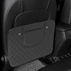 2 Pcs Car Kick Mats PU Leather Backseat Protector with Storage Bags