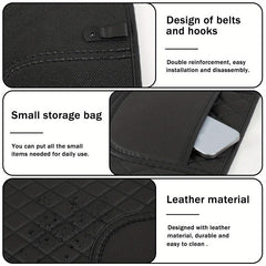 2 Pcs Car Kick Mats PU Leather Backseat Protector with Storage Bags