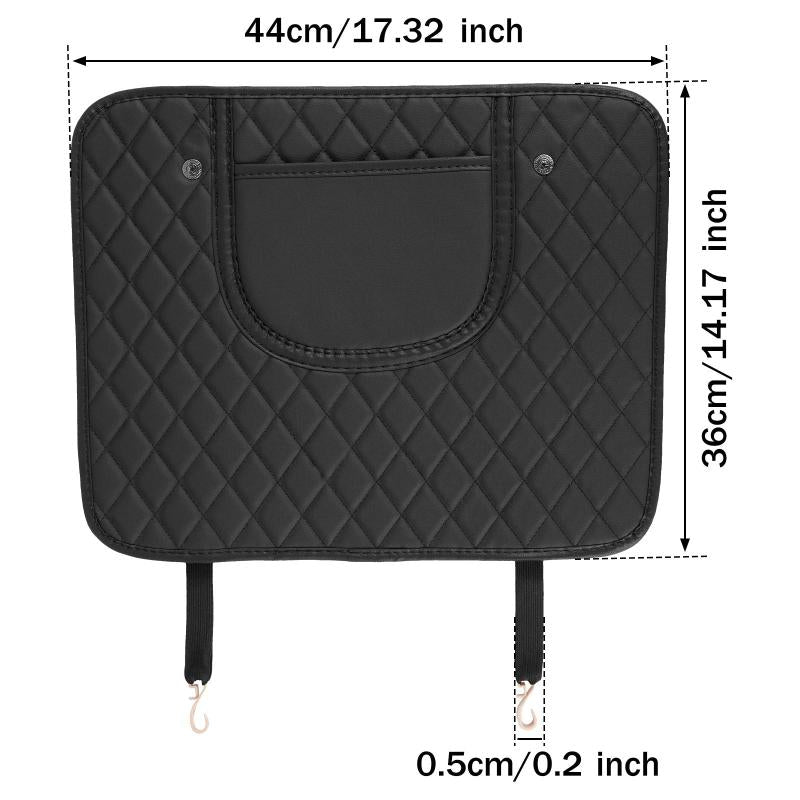 2 Pcs Car Kick Mats PU Leather Backseat Protector with Storage Bags