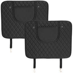 2 Pcs Car Kick Mats PU Leather Backseat Protector with Storage Bags