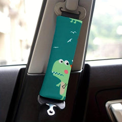 2pcs Dinosaur Car Seat Belt Cover Soft Shoulder Pad for Safety & Comfort