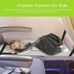 Gray Polyester Airplane Footrest Kids' Seat Extension Cushion