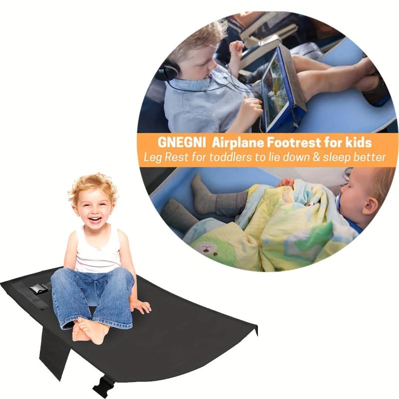 Gray Polyester Airplane Footrest Kids' Seat Extension Cushion