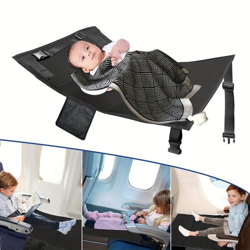 Gray Polyester Airplane Footrest Kids' Seat Extension Cushion