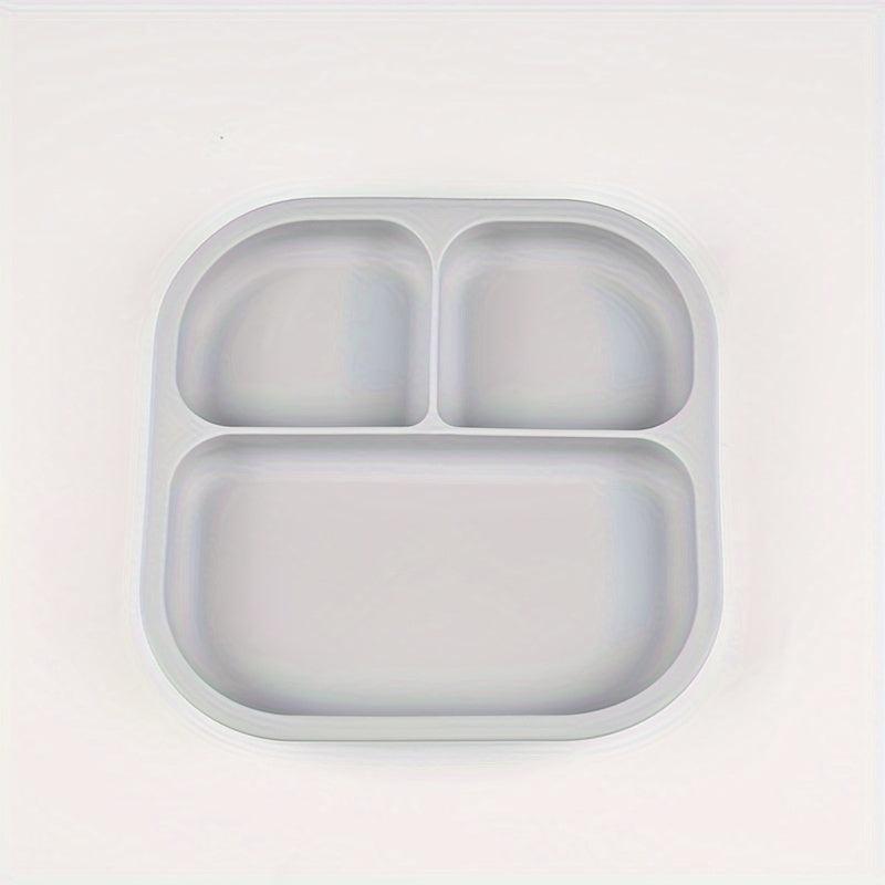 BPA Silicone Square Food Tray for Babies 4 Compartments Ages 0-3 Non-Slip Grips