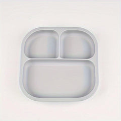 BPA Silicone Square Food Tray for Babies 4 Compartments Ages 0-3 Non-Slip Grips