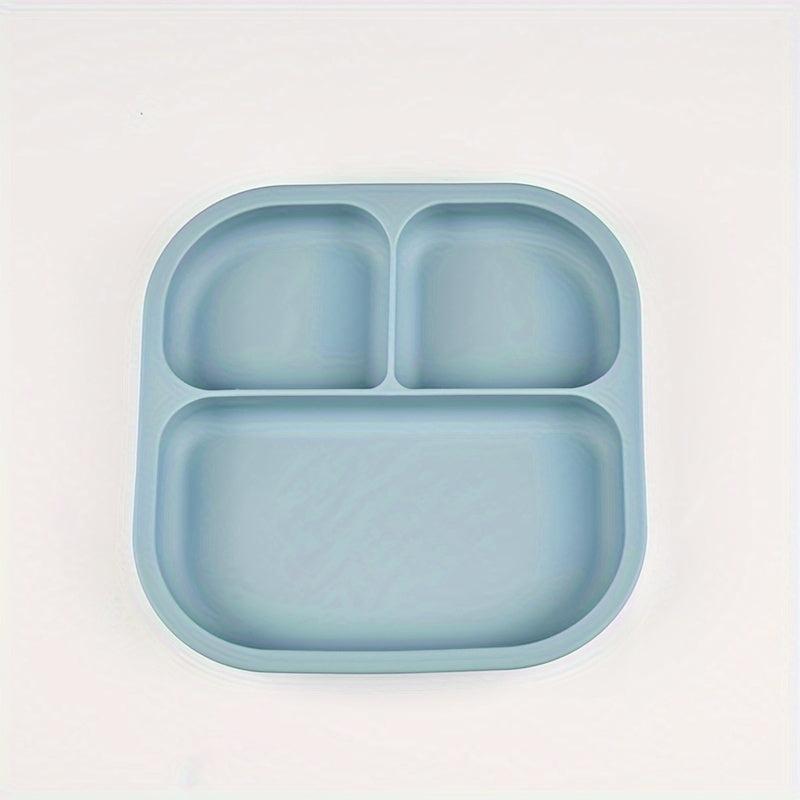 BPA Silicone Square Food Tray for Babies 4 Compartments Ages 0-3 Non-Slip Grips
