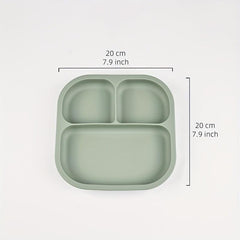 BPA Silicone Square Food Tray for Babies 4 Compartments Ages 0-3 Non-Slip Grips