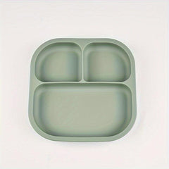 BPA Silicone Square Food Tray for Babies 4 Compartments Ages 0-3 Non-Slip Grips
