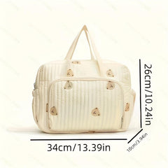 Large Capacity Mommy Bag with Embroidered Bear