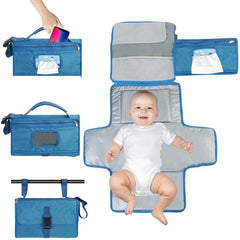 Large Capacity Diaper Changing Pad Waterproof Gray Mommy Bag