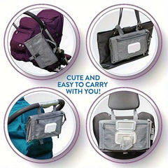 Large Capacity Diaper Changing Pad Waterproof Gray Mommy Bag