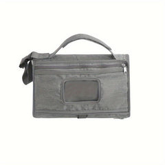 Large Capacity Diaper Changing Pad Waterproof Gray Mommy Bag