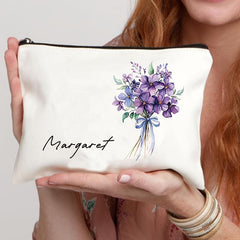 September Birth Month Flower Bouquet Makeup Bag