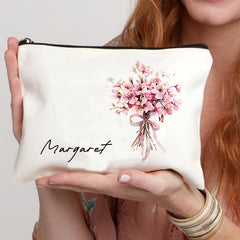September Birth Month Flower Bouquet Makeup Bag