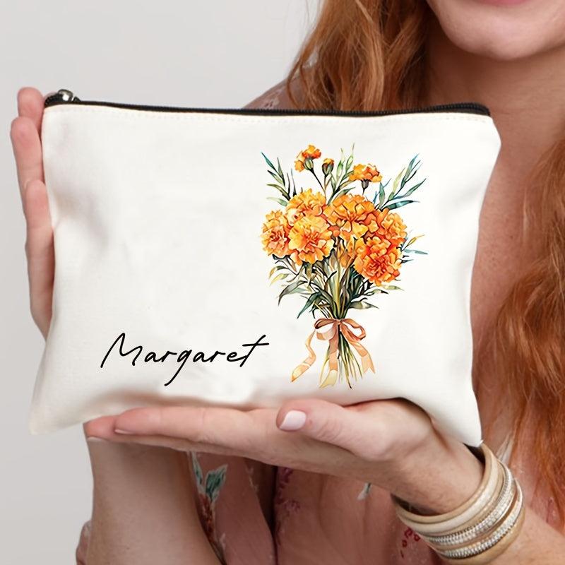 September Birth Month Flower Bouquet Makeup Bag