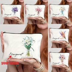 September Birth Month Flower Bouquet Makeup Bag