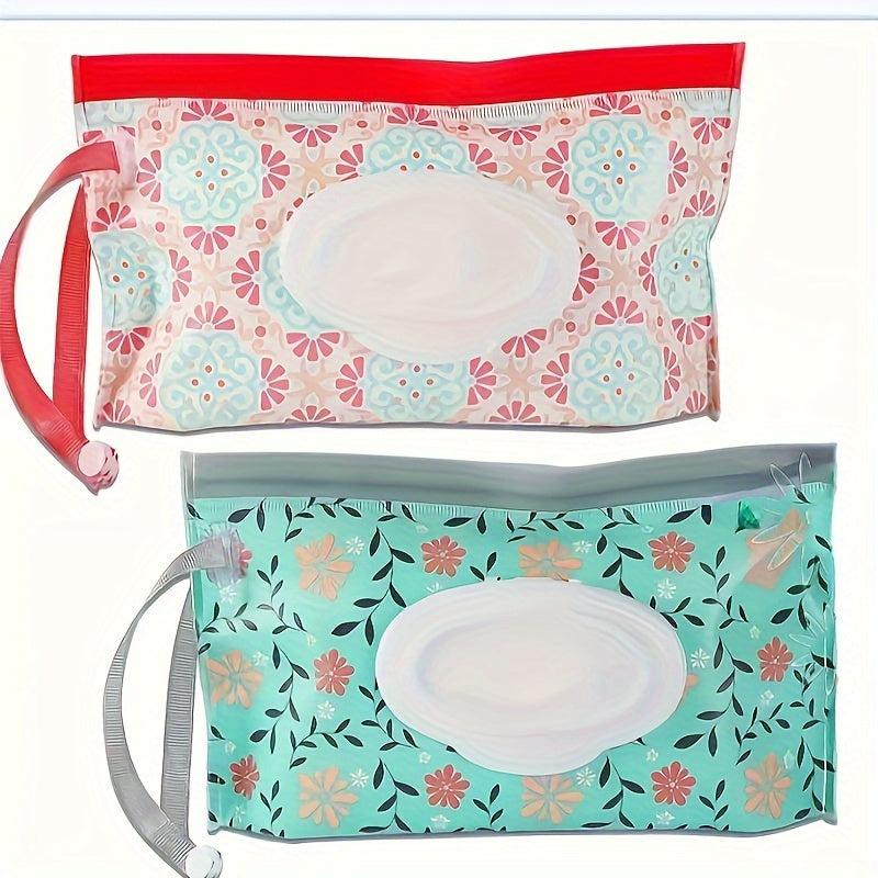 2pcs Reusable Wipes Container Travel Wet Wipe Holder