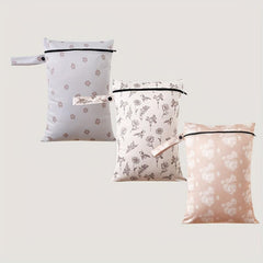 3pcs Colorful Diaper Bag Set Large Capacity Portable & Durable Wet Bag