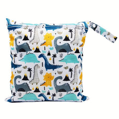 Dinosaur Print Wet Dry Bag Reusable Diaper & Breast Pump Pouch