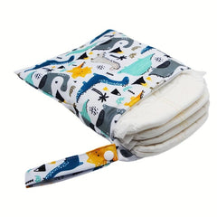 Dinosaur Print Wet Dry Bag Reusable Diaper & Breast Pump Pouch