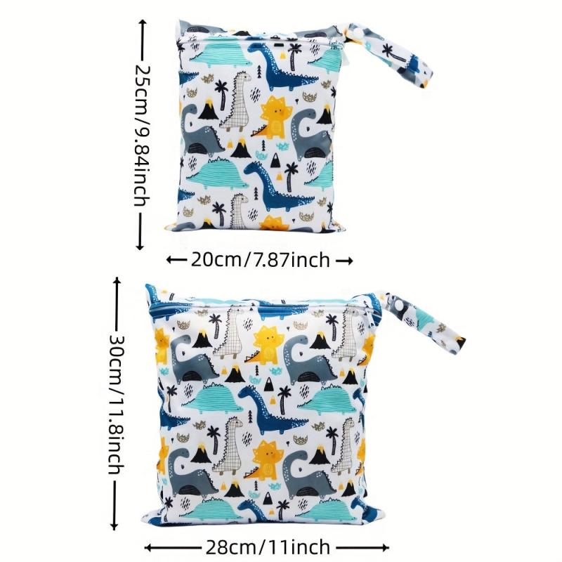 Dinosaur Print Wet Dry Bag Reusable Diaper & Breast Pump Pouch