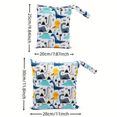 Dinosaur Print Wet Dry Bag Reusable Diaper & Breast Pump Pouch