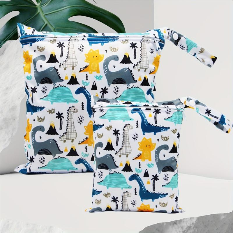 Dinosaur Print Wet Dry Bag Reusable Diaper & Breast Pump Pouch