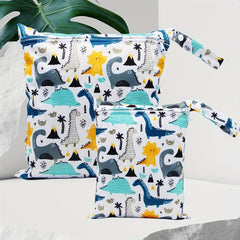 Dinosaur Print Wet Dry Bag Reusable Diaper & Breast Pump Pouch
