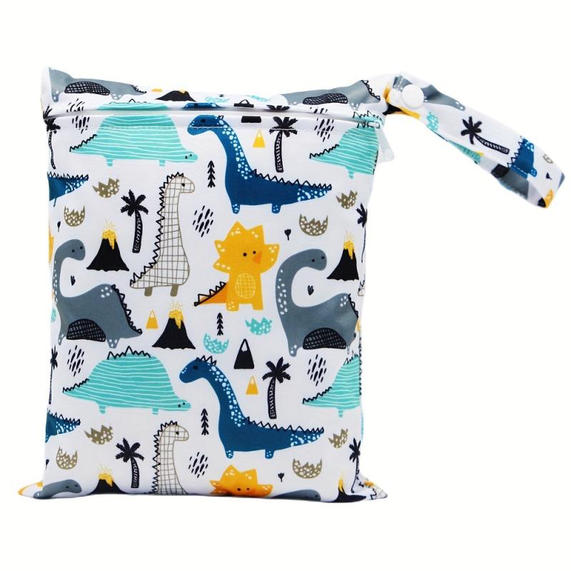 Dinosaur Print Wet Dry Bag Reusable Diaper & Breast Pump Pouch