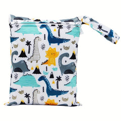 Dinosaur Print Wet Dry Bag Reusable Diaper & Breast Pump Pouch