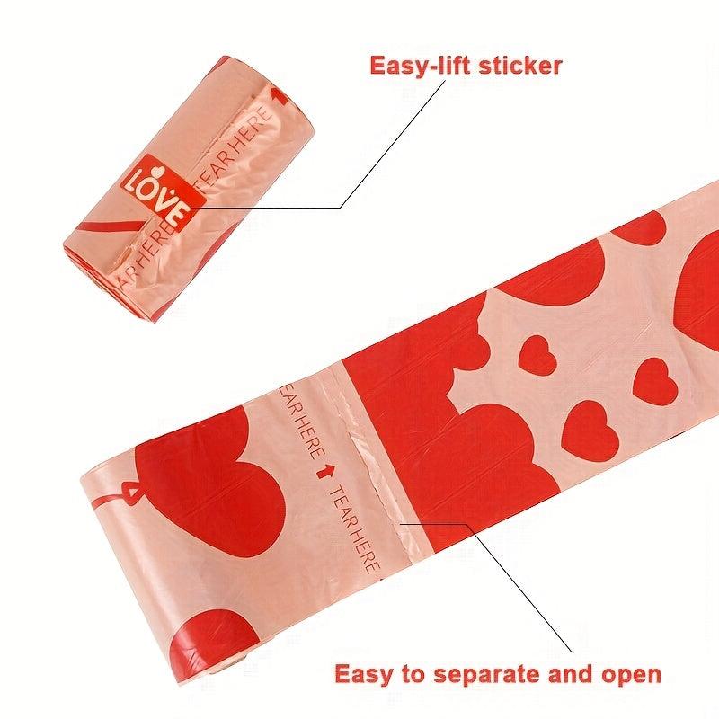 180pcs Pink Heart Leak Proof Diaper Bags Strong Easy Open Load Bearing