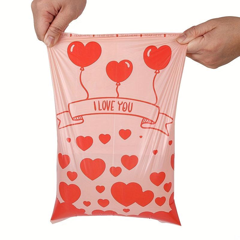 180pcs Pink Heart Leak Proof Diaper Bags Strong Easy Open Load Bearing