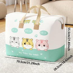 YOUFEN Foldable Storage Bag with Rabbit & Bear Large Capacity Portable Organizer