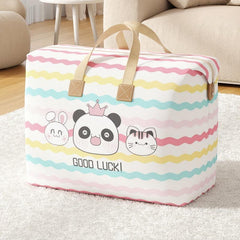 YOUFEN Foldable Storage Bag with Rabbit & Bear Large Capacity Portable Organizer
