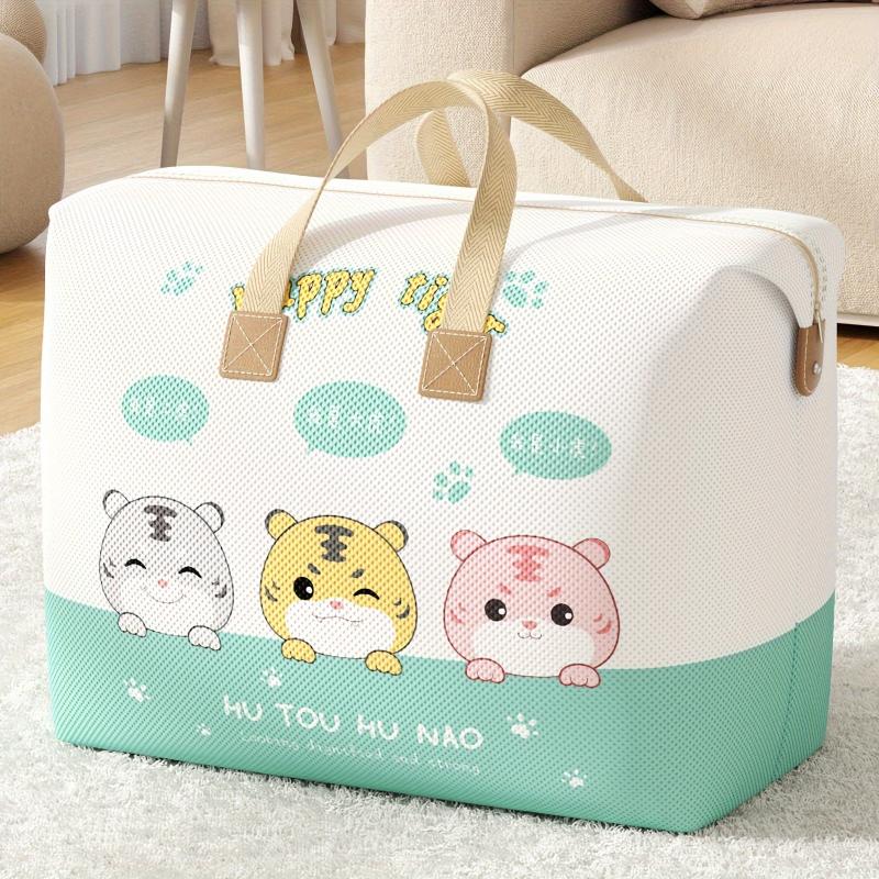 YOUFEN Foldable Storage Bag with Rabbit & Bear Large Capacity Portable Organizer