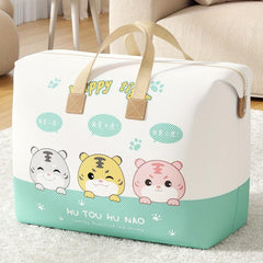YOUFEN Foldable Storage Bag with Rabbit & Bear Large Capacity Portable Organizer