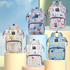 Floral Pattern Diaper Bag Backpack Large Capacity