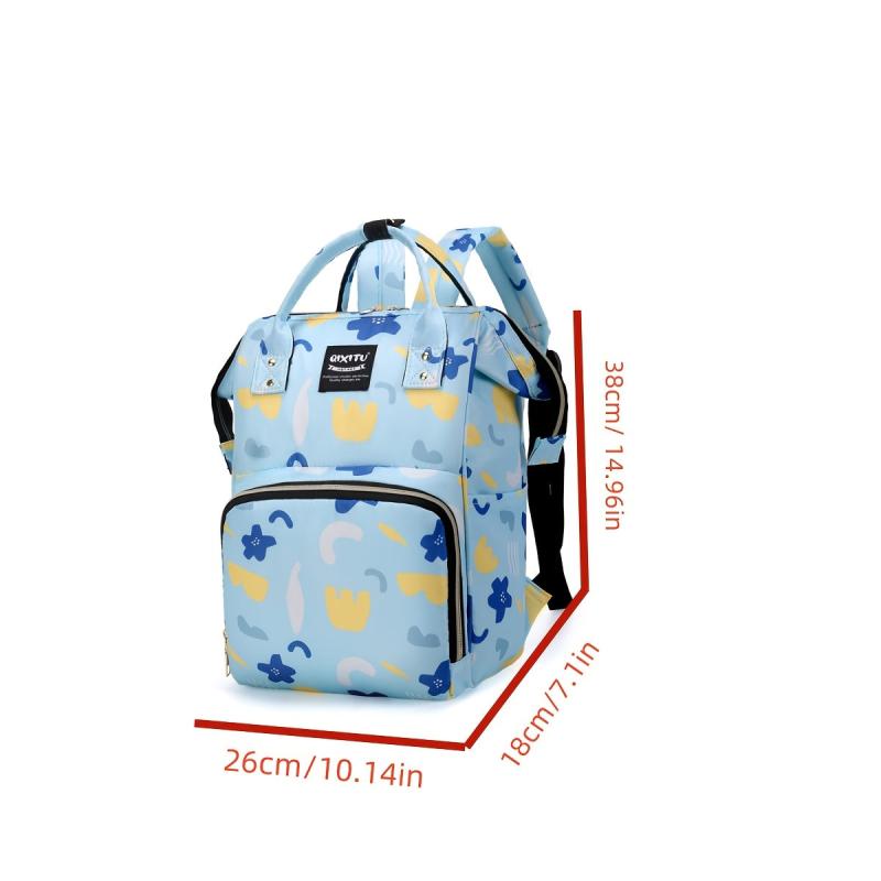 Floral Pattern Diaper Bag Backpack Large Capacity