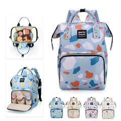 Floral Pattern Diaper Bag Backpack Large Capacity