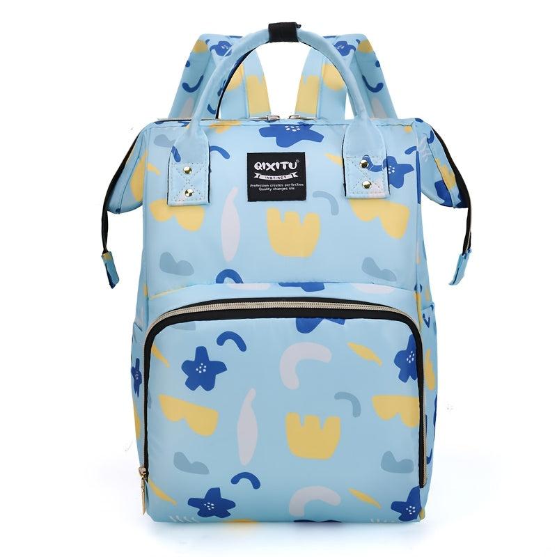Floral Pattern Diaper Bag Backpack Large Capacity