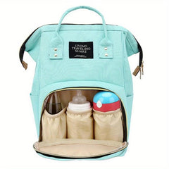 LAND Floral Monogram Diaper Backpack with Changing Mat & Insulated Pockets